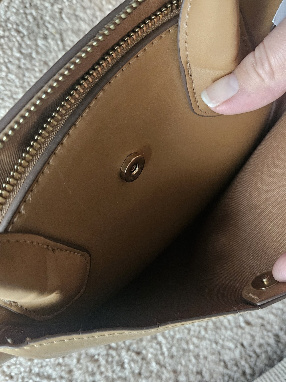 Camel Top Handle Crossbody Purse Small Satchel Handbag - Picture 6 of 6